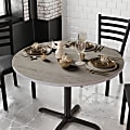 Flash Furniture Round Table Top With Reversible Laminate Top, 42", White/Gray