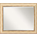 Amanti Art Highland Park Cream Wall Mirror, Rectangular, 26 15/16"H x 32 15/16"W, Gold/Rustic Cream
