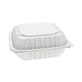 Pactiv Evergreen EarthChoice® Vented Microwavable MFPP Hinged Lid Containers, 3-1/8”H x 8-1/2”W x 8-1/2”D, White, Carton Of 146 Containers 1 thumbnail image