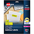 Avery® High-Visibility Permanent Laser ID Labels, 5972, 1" x 2 5/8", Yellow, Pack Of 750