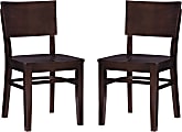 Linon Hinmon Side Chairs, Espresso, Set Of 2 Chairs