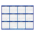 2023-2024 SwiftGlimpse Academic Monthly Erasable Wall Calendar, 48" x 72”, Navy, July To June