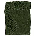 Dormify Lily Chenille Knit Tassel Throw Blanket, Olive Green