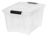 IRIS® Stack And Pull Storage Containers With Built-In Handles, 32 Quarts, 10 1/2" x 14 3/8" x 18 3/4", Clear, Case Of 6 1 thumbnail image