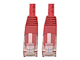 Tripp Lite Cat6 Cat5e Gigabit Molded Patch Cable RJ45 M/M 550MHz Red 5ft 5' - 1 x RJ-45 Male Network - 1 x RJ-45 Male Network - Gold Plated Contact - Red
