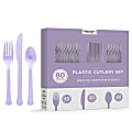 Amscan 8016 Solid Heavyweight Plastic Cutlery Assortments, Lavender, 80 Pieces Per Pack, Set Of 2 Packs 1 thumbnail image