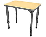 Marco Group Apex™ Series Adjustable Rectangle Student Desk, Fusion Maple/Gray