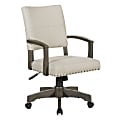 Office Star Santina Fabric High-Back Bankers Chair, Antique Gray/Ivory