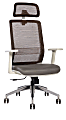 Sinfonia Sing Ergonomic Mesh/Fabric High-Back Task Chair With Antimicrobial Protection, Fixed T-Arms, Headrest, Copper/Gray/White