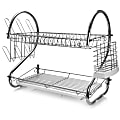 MegaChef 22" 2-Shelf Dish Rack, Silver