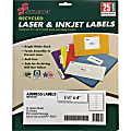 SKILCRAFT® Recycled Address Labels - 1 21/64" Width x 4" Length - Rectangle - Laser, Inkjet - White - Paper - 14 / Sheet - 350 / Pack - TAA Compliant 1 thumbnail image