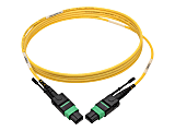 Tripp Lite MTP/MPO (APC) Singlemode Patch Cable (F/F), 12 Fiber, 40/100 GbE, QSFP+ 40GBASE-PLR4, Plenum, Push/Pull Tab, Yellow, 1 m (3.3 ft.) - Patch cable - yellow
