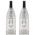 Tripp Lite Cat6 UTP Patch Cable (RJ45) - M/M, Gigabit, Snagless, Molded, Slim, Black, 1 ft. - 1 ft Category 6 Network Cable  - N201S01BK 1 thumbnail image