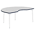 Lorell® Classroom Kidney-Shaped Activity Table Top, 72"W x 48"D, Gray Nebula/Navy 1 thumbnail image