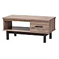 Baxton Studio Modern Coffee Table, 18-5/16"H x 39-7/16"W x 18-1/8"D, Oak/Black 1 thumbnail image
