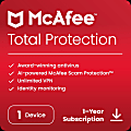 McAfee® Total Protection Antivirus & Internet Security Software, For 1 Device, 1-Year Subscription, For Windows®/Mac®/Android/iOS/ChromeOS, Download 1 thumbnail image