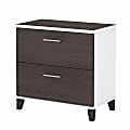 Bush Furniture Somerset 29-3/4"W x 16-3/4"D Lateral 2-Drawer File Cabinet, Storm Gray/White, Standard Delivery 1 thumbnail image
