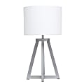 Simple Designs Interlocked Triangular Table Lamp, 19-1/8"H, White Shade/Gray Base 1 thumbnail image