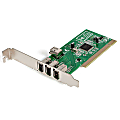 StarTech.com 4 port PCI 1394a FireWire Adapter Card - 3 External 1 Internal FireWire PCI Card for Laptops (PCI1394MP) - FireWire adapter - PCI - Firewire - 3 ports