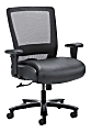 Boss Office Products Heavy-Duty Ergonomic LeatherPlus™ Bonded Leather/Mesh Mid-Back Chair, Black