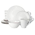 Elama 16-Piece Stoneware Dinnerware Set, Slate/Stone Pearl 1 thumbnail image