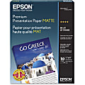 Epson® Premium Presentation Inkjet Paper, Matte, White, Legal Size (11" x 14"), Ream Of 50 Sheets, 44 Lb, 97 Brightness