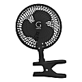 Genesis 6" Max Breeze Clip Fan With Attachable Tabletop Base, 10"H x 5"W x 5"D, Black 1 thumbnail image