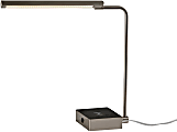 Adesso® Sawyer AdessoCharge LED Adjustable Desk Lamp, 24-1/2"H, Black/Brushed Steel
