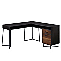 Sauder® Canton Lane 58"W L Computer Desk, Brew Oak/Grand Walnut