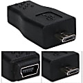 QVS Micro-USB Male to Mini-USB Female Adaptor - 1 Pack - 1 x Type B Male Micro USB - 1 x Type B Female Mini USB - Nickel Connector - Black 1 thumbnail image