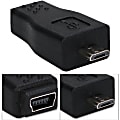 QVS Micro-USB Male to Mini-USB Female Adaptor - 1 Pack - 1 x Type B Male Micro USB - 1 x Type B Female Mini USB - Nickel Connector - Black