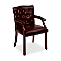 HON® 6545 Leg Base Guest Chair, 35 3/4"H x 25"W x 27 1/2"D, Mahogany Frame, Oxblood Fabric