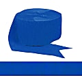 Amscan Go Brightly Crepe Paper Streamer, 5-5/16" x 972", Royal Blue