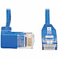 Tripp Lite Cat6 Ethernet Cable Down Right Angled Slim Molded M/M Blue 20ft - - 28 AWG - Blue 1 thumbnail image