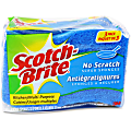 Scotch-Brite No Scratch Scrub Sponges, 2.8"H x 4.5"W x 4.5"L x 590 mil Thickness, 3 Pack, 8 / Carton, Blue 1 thumbnail image