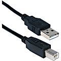 QVS USB 2.0 High-Speed 480Mbps Type A Male to B Male Black Cable - 3 ft USB Data Transfer Cable for Printer, Scanner, Storage Drive - First End: 1 x Type A Male USB - Second End: 1 x Type A Female USB - Shielding - Black