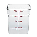 Cambro Square Food Storage Containers, 8-Quart, Clear, Pack Of 6 Containers
