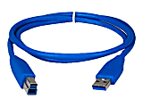 QVS - USB cable - USB Type A (M) to USB Type B (F) - 3 ft - molded - blue