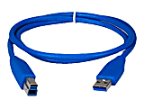 QVS - USB cable - USB Type A (M) to USB Type B (F) - 3 ft - molded - blue 1 thumbnail image