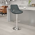 Flash Furniture Contemporary Adjustable Height Swivel Bar Stool With Support Pillow, Gray Vinyl/Chrome 1 thumbnail image