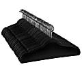 Elama Velvet Slim-Profile Heavy-Duty Hangers, Black, Pack Of 100