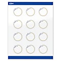 Avery® Print-To-The-Edge Labels & Sure Feed®, S00-D2Z-PRWGP10, 2" Round, Glossy White, Preprinted Gold & Navy Border & Floral Design, Pack Of 120 1 thumbnail image