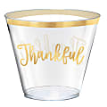 Amscan Thankful Thanksgiving Cups, 9 Oz, Clear, Pack Of 30 Cups