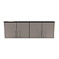 Inval Maestrik 47-1/4”W 4-Door Garage Storage Freestanding Cabinet, Taupe/Dark Gray