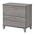 Bush Business Furniture Somerset 29-3/4"W x 16-11/16"D Lateral 2-Drawer File Cabinet, Platinum Gray, Standard Delivery