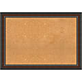 Amanti Art Cork Bulletin Board, 41" x 29", Natural, Cyprus Walnut Wood Frame