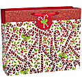 Amscan Christmas Candy Cane Horizontal Gift Bags With Gift Tags, Large, Red/White, Pack Of 20 Gift Bags