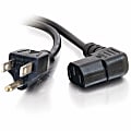 C2G 6ft Universal Power Cord - Right Angle Power Cord - 18 AWG - NEMA 5-15P to IEC320C13R - TAA Compliant - 6ft 18 AWG Universal Right Angle Power Cord (NEMA 5-15P to IEC320C13R) (TAA Compliant)