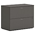 HON® MOD Desk 36"W x 20"D Lateral 2-Drawer File Cabinet With Removable Top, Slate Teak 1 thumbnail image