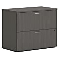 HON MOD Desk Collection 36"W Lateral 2-Drawer File Cabinet With Removable Top, Slate Teak